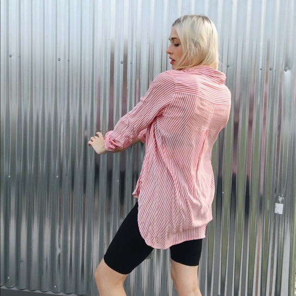 Velvet Heart Red Striped Elisa Button Up Shirt Size Medium - Picture 2 of 6